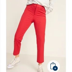 High-Waisted Pixie Straight-Leg Ankle Pants